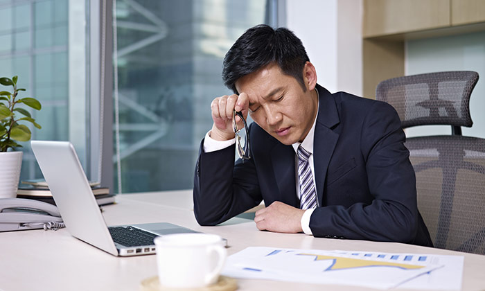 stressed out Japanese employee