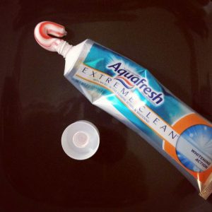 toothpaste cap off