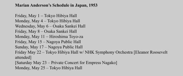Marian-Andersons-Japanese Concert Schedule