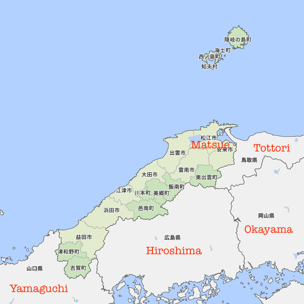 島根県の地図