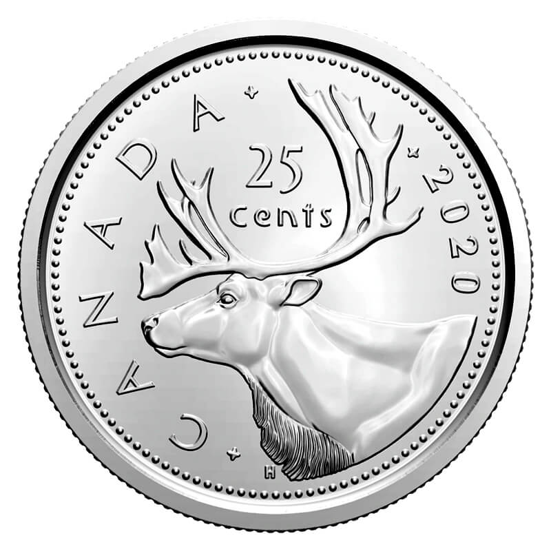 Canadian-25-cent-caribou-quarter-coin - Land Of The Rising Son