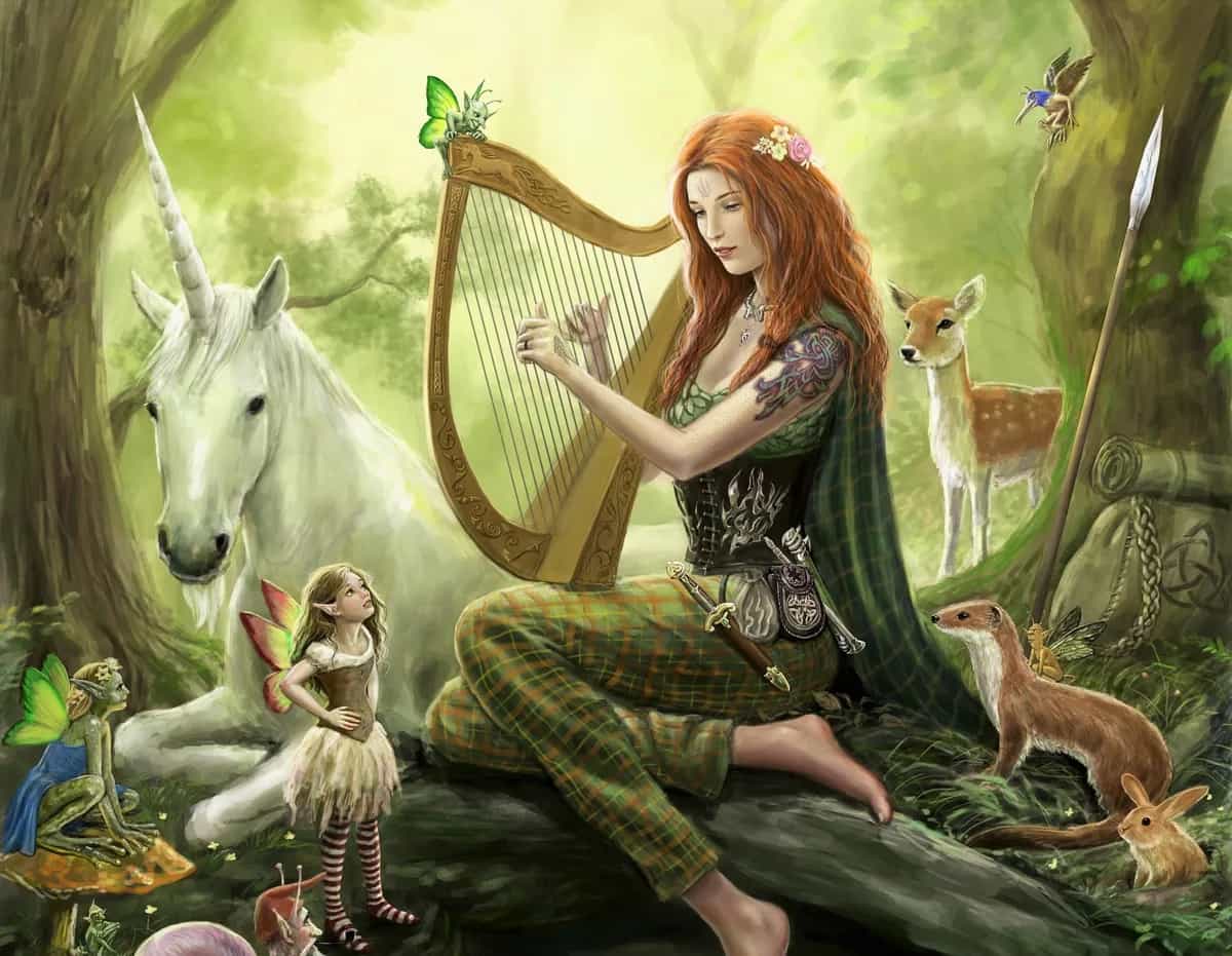 Muse playing the harp - Land Of The Rising Son