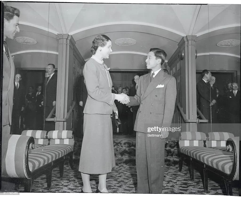 Elizabeth Gray Vining Shaking Akihito's Hand - Land Of The Rising Son