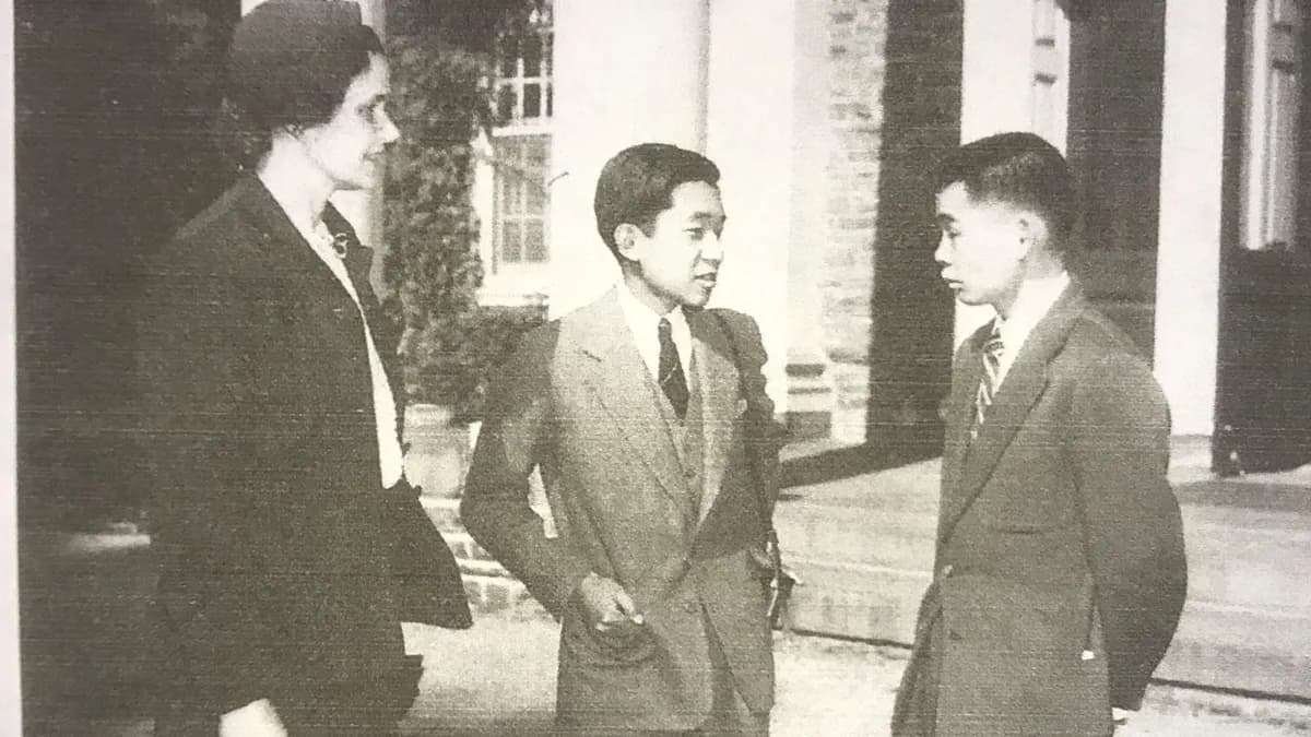 Elizabeth Gray Vining with Akihito and Friend- Land Of The Rising Son