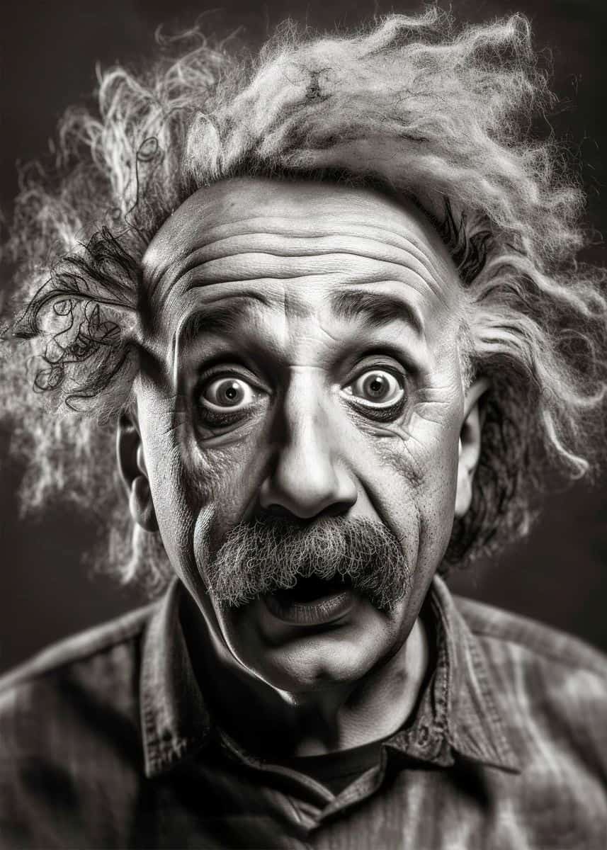 Crazy looking Einstein