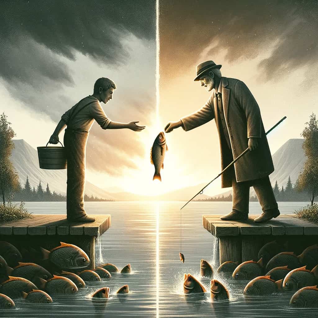 Give a man a fish and you feed him for a day; teach a man how to fish and you feed him for lifetime