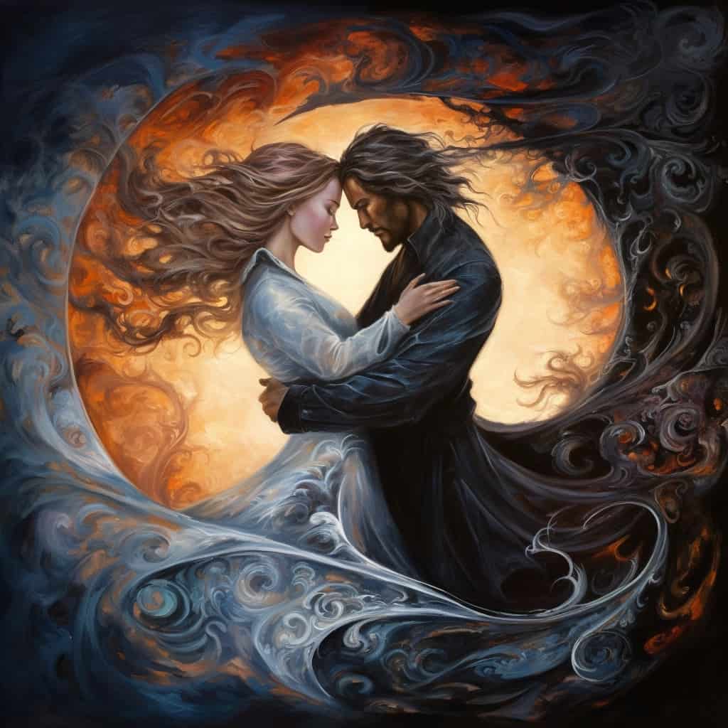 dynamic energy between a man and a woman within the Yin and Yang