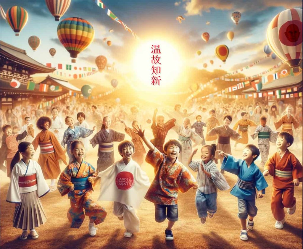 Children of the world following the sun