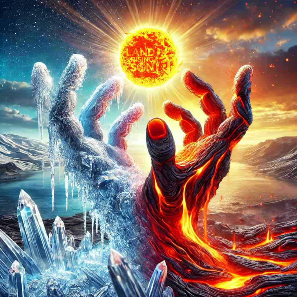 Embrace the day Lava and IIce motif