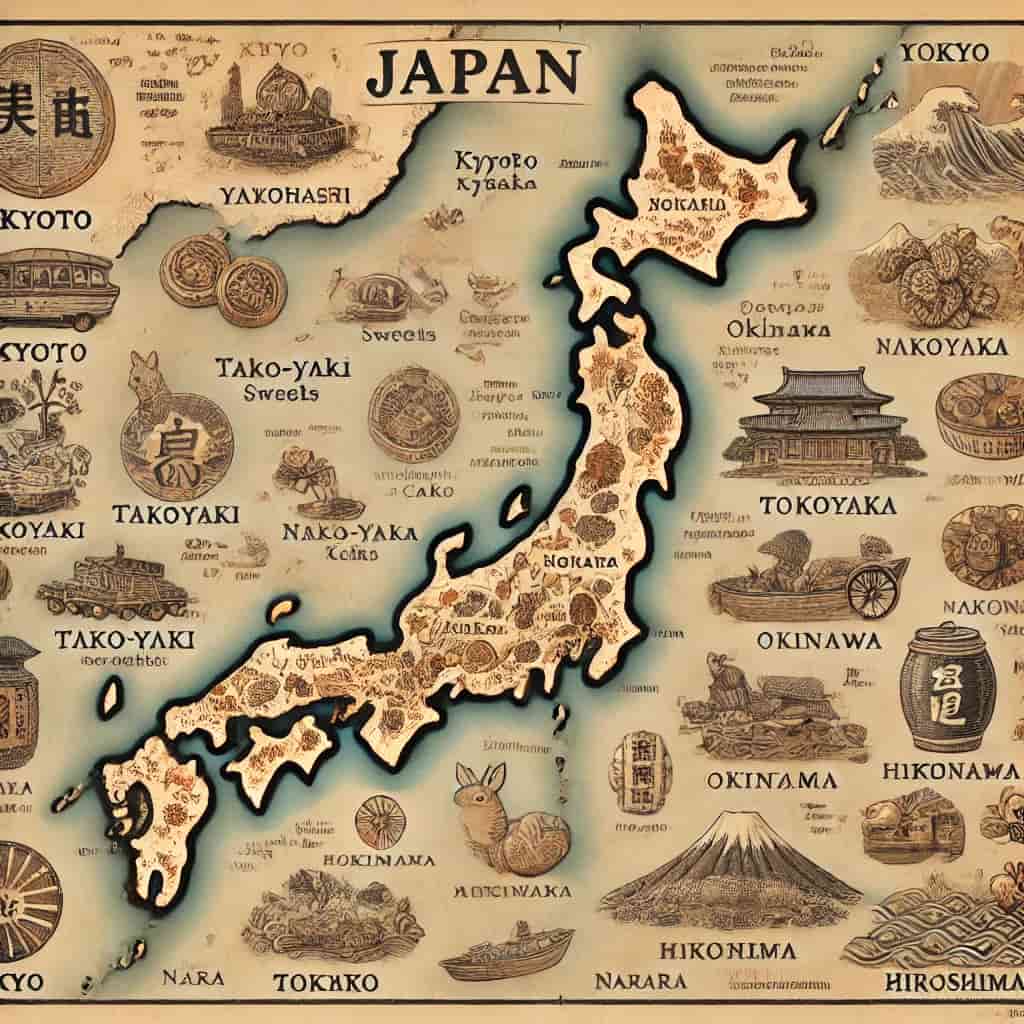 Souvenir map of japan