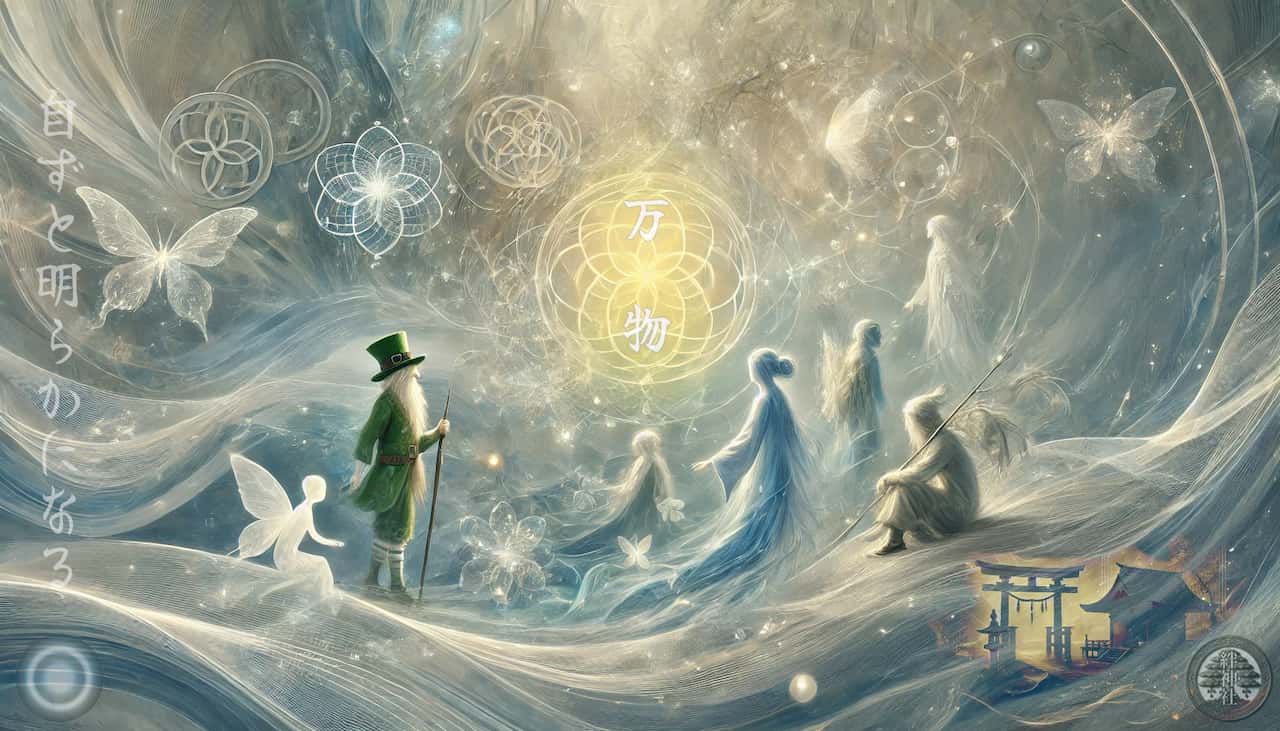 a quantum field representing 万物 life in all things
