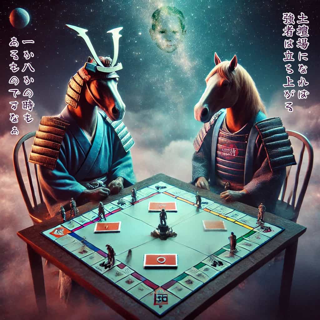 Horses playing a game
