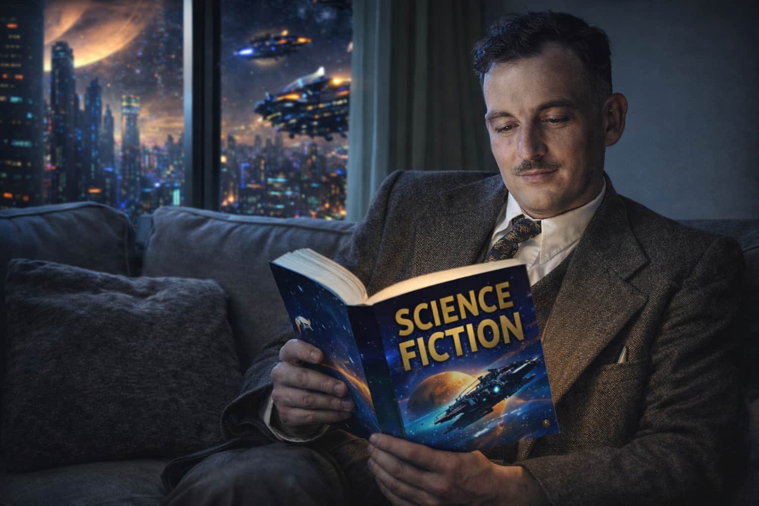 Grandfather Reading Si-fi