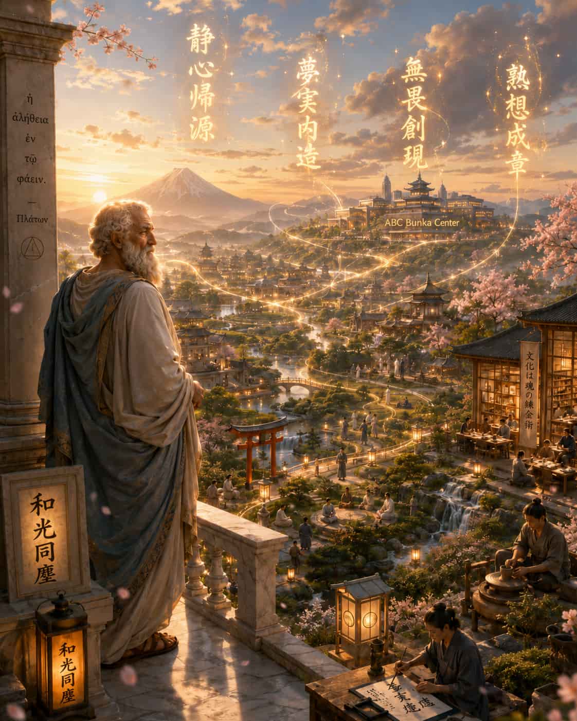 Plato overlooking the ABC Bunka Center